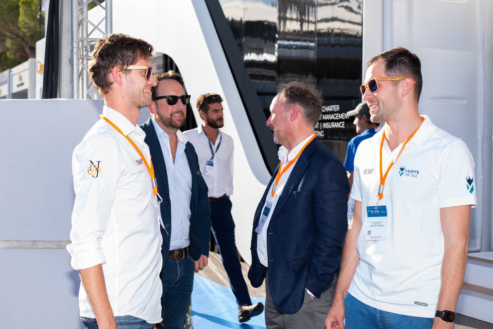 Engaging scene in event photography at a dynamic yacht show