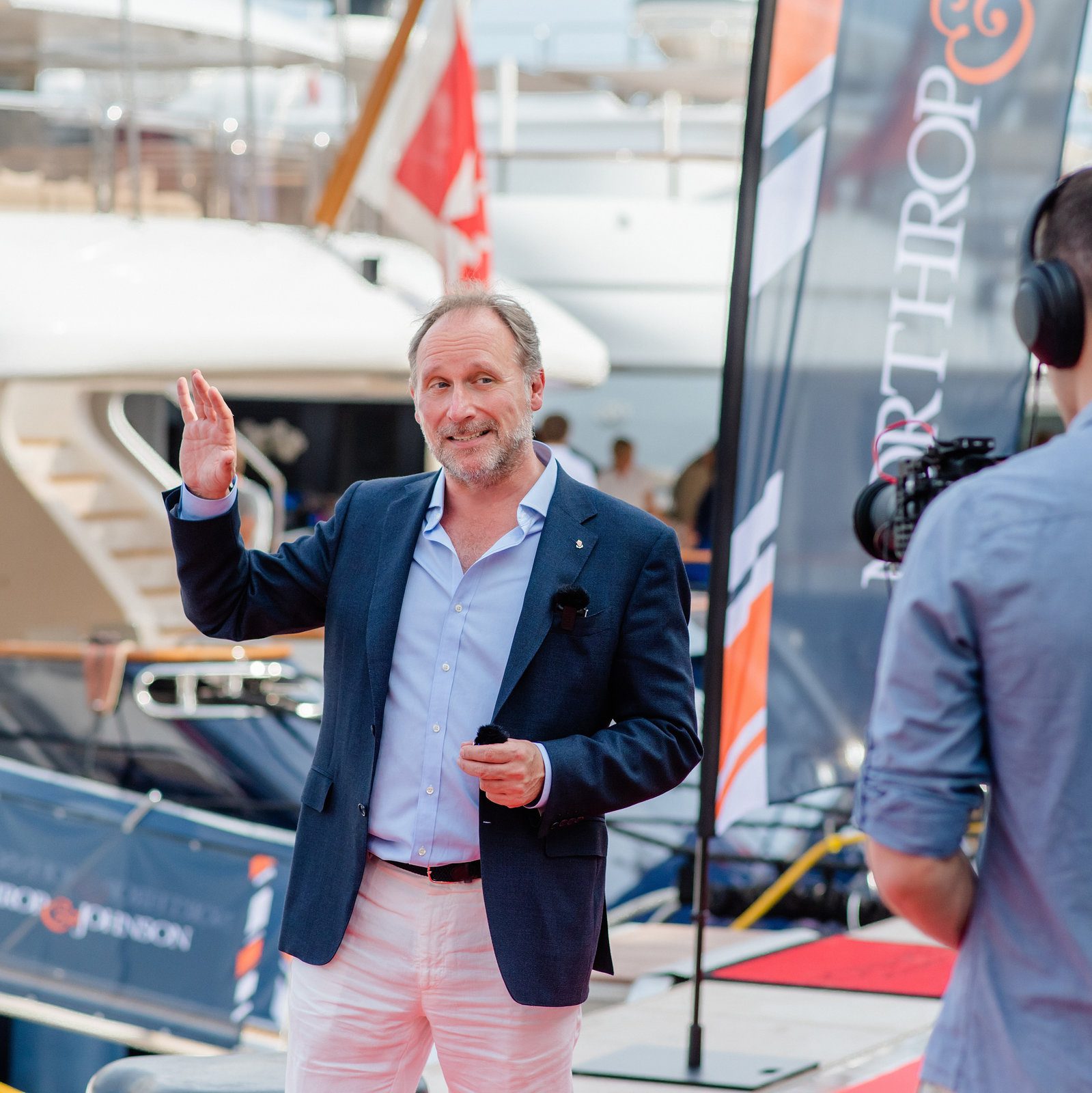 Engaging scene in event photography at a dynamic yacht show