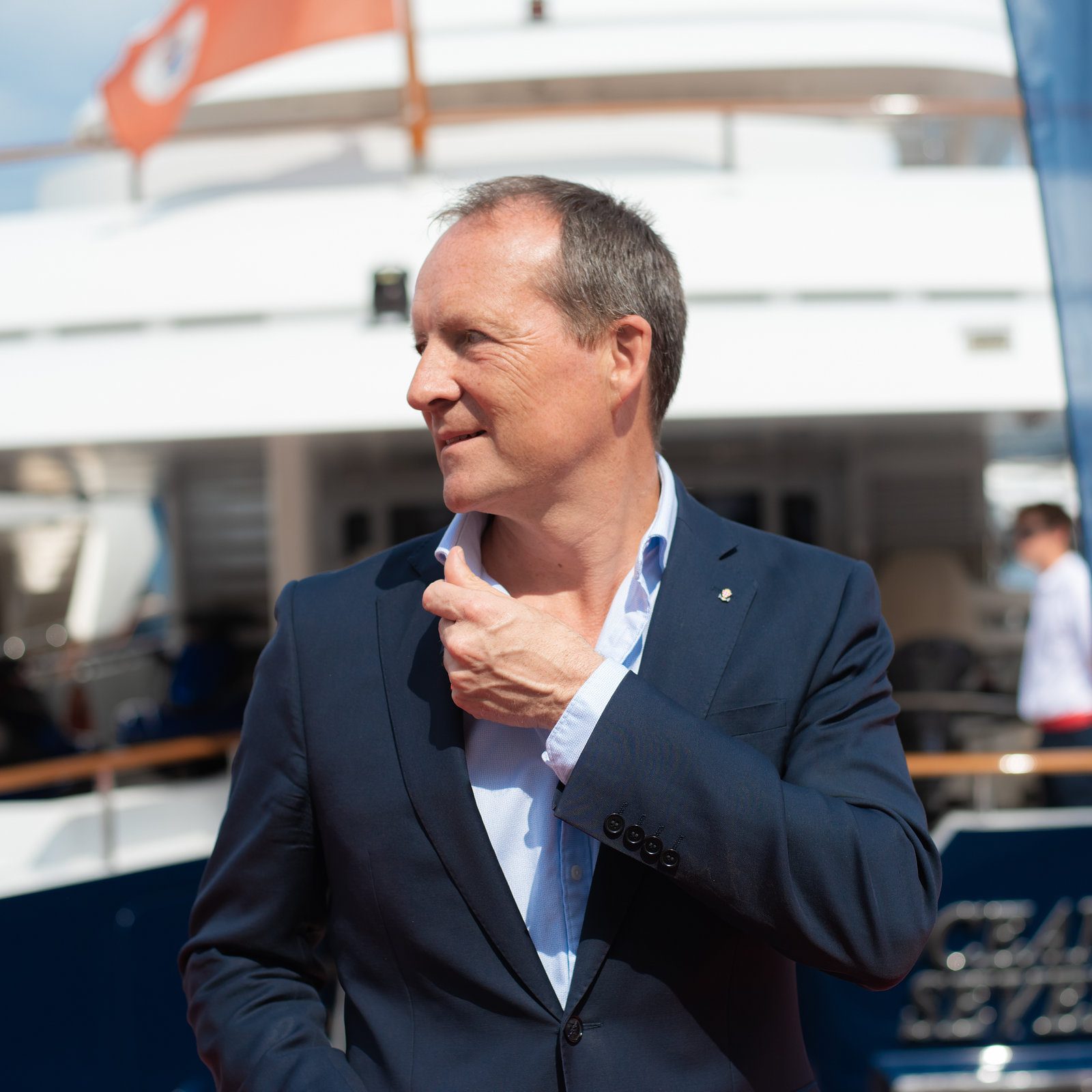 Engaging scene in event photography at a dynamic yacht show