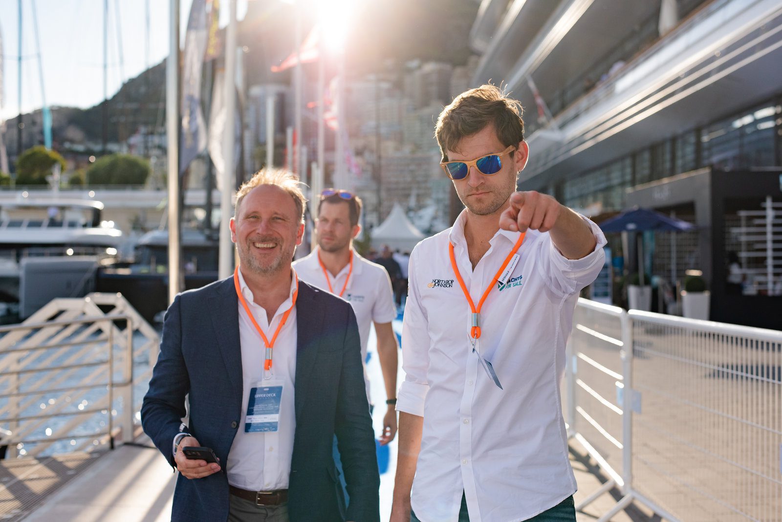 Radiant aura in event photography at a luxurious yacht show